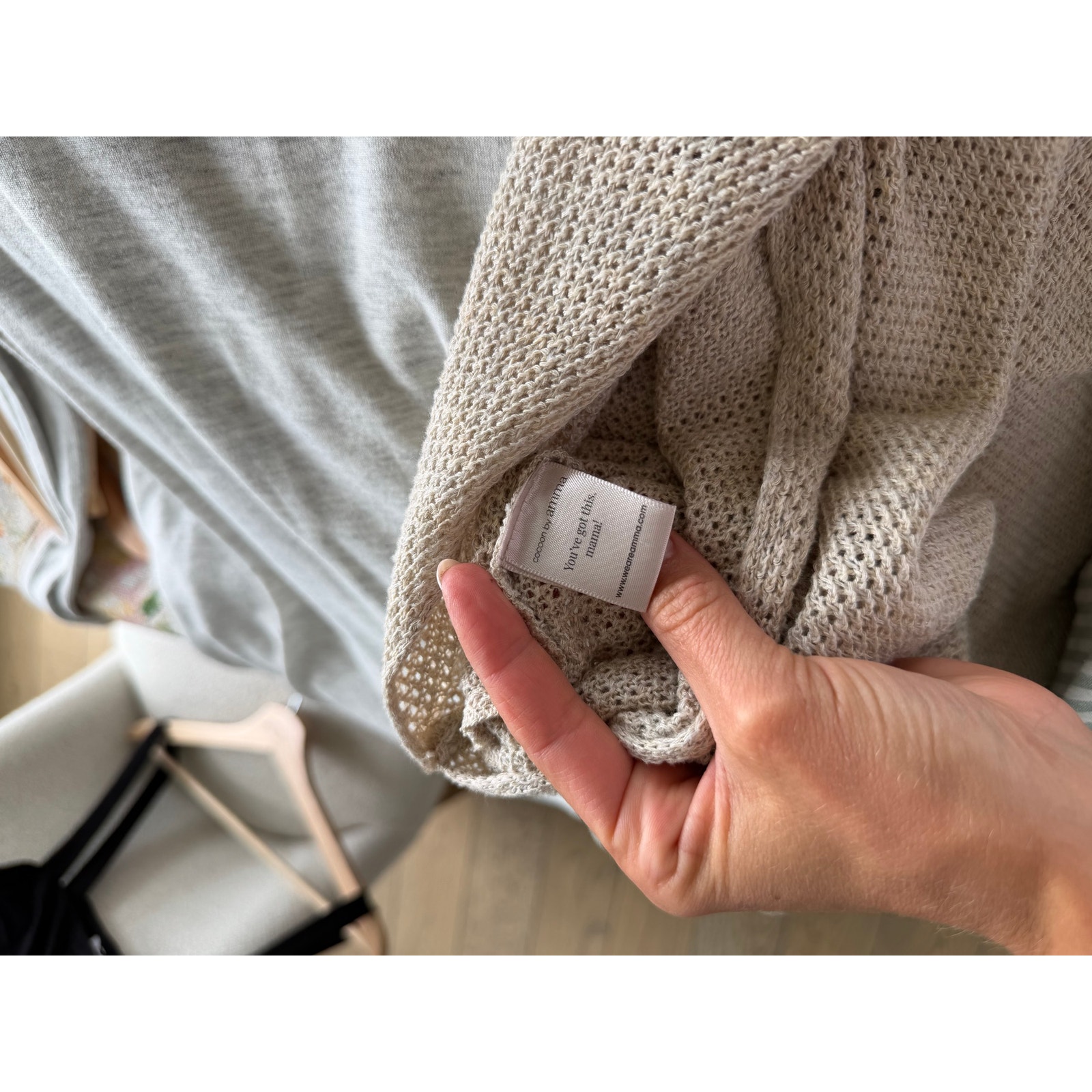 We Are Amma Natural Cocoon Multi Use Knit Poncho Nursing Cover Cream Os — image 4 of 5